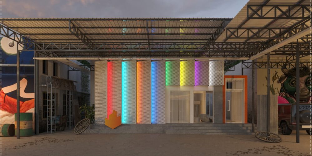 FACADE NIGHT SCENE+PSD